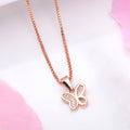 Radiant Rose Gold Butterfly Whispers CZ 925 Sterling Silver Pendant with Chain