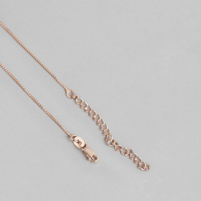 Radiant Rose Gold Circle of Elegance CZ 925 Sterling Silver Pendant with Chain