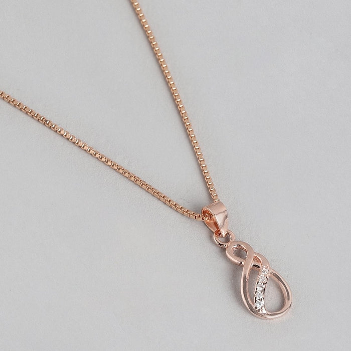 Radiant Rose Gold Designer's Muse 925 Sterling Silver Pendant with Chain