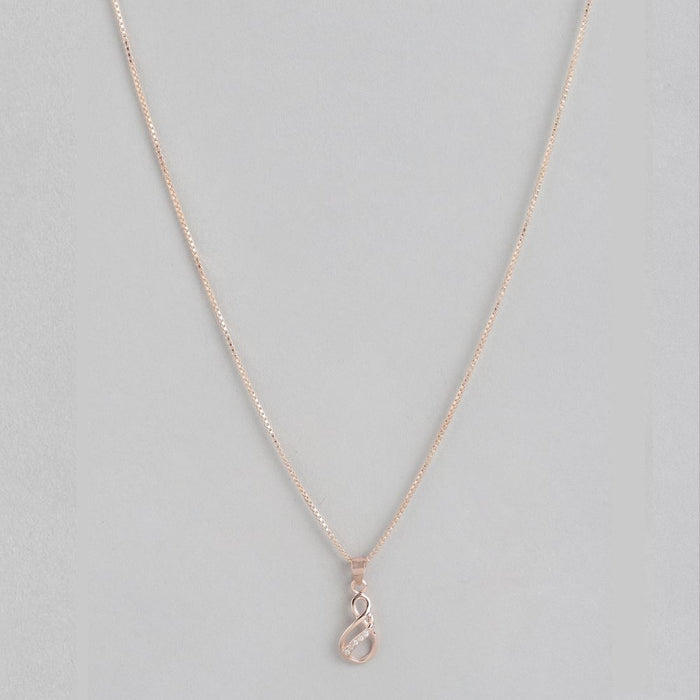 Radiant Rose Gold Designer's Muse 925 Sterling Silver Pendant with Chain