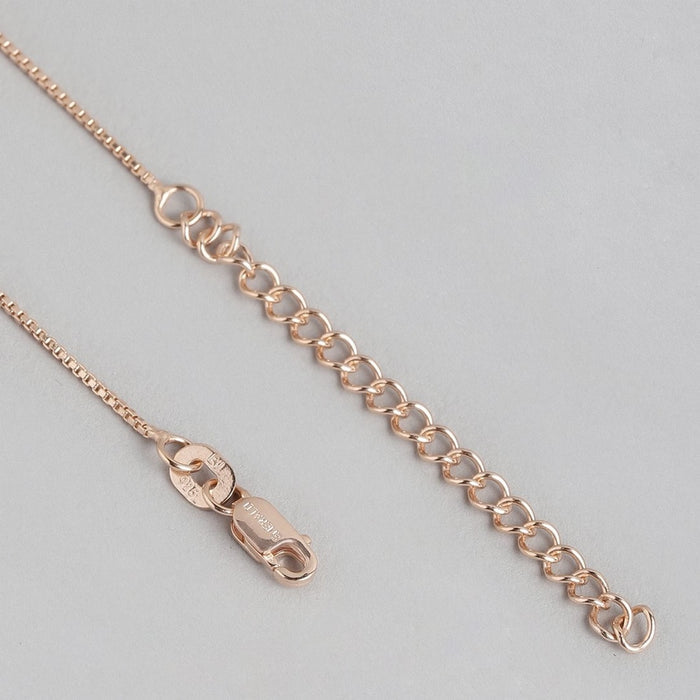 Radiant Rose Gold Designer's Muse 925 Sterling Silver Pendant with Chain