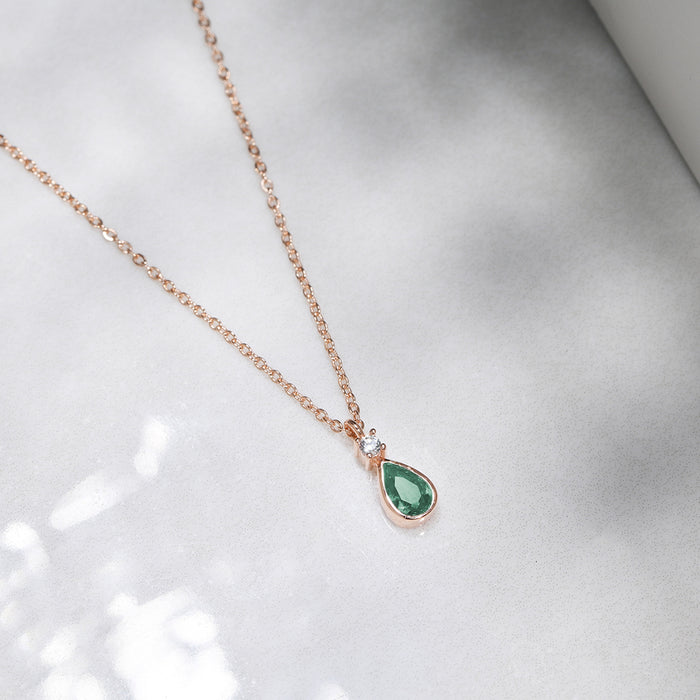 Radiant Rose Gold Elegance CZ 925 Sterling Silver Necklace