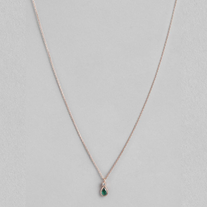 Radiant Rose Gold Elegance CZ 925 Sterling Silver Necklace