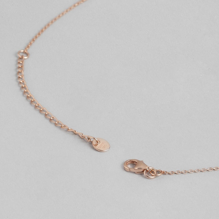 Radiant Rose Gold Elegance CZ 925 Sterling Silver Necklace