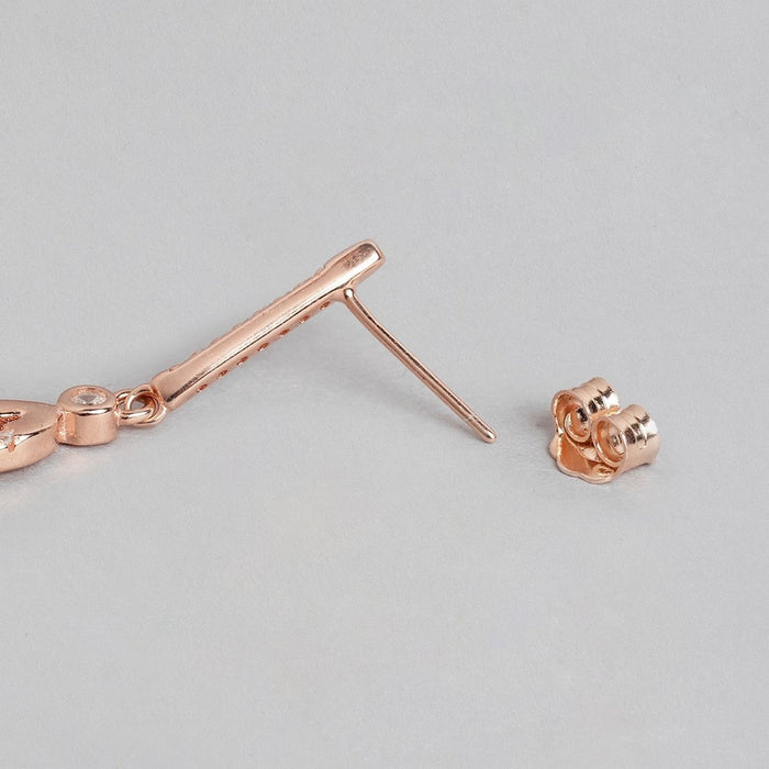 Radiant Rose Gold Glamour Cubic Zirconia 925 Sterling Silver Earrings
