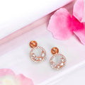 Radiant Rose Gold Gleam Cubic Zirconia Sterling Silver Earrings