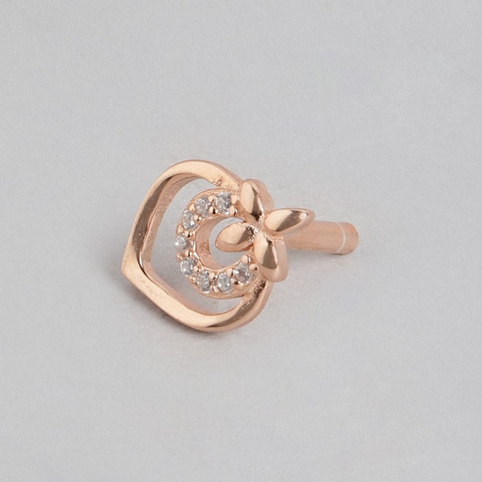 Radiant Rose Gold Glow CZ Rose Gold-Plated 925 Sterling Silver Earrings