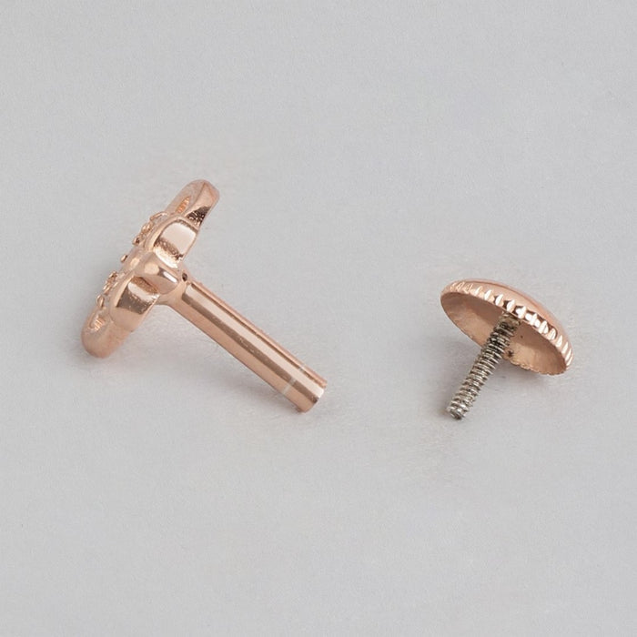 Radiant Rose Gold Glow CZ Rose Gold-Plated 925 Sterling Silver Earrings