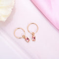 Radiant Rose Gold-Plated CZ 925 Sterling Silver Hoop Earrings