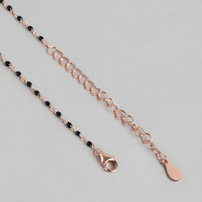 Radiant Rose-Gold Plated CZ Bow 925 Sterling Silver Mangalsutra