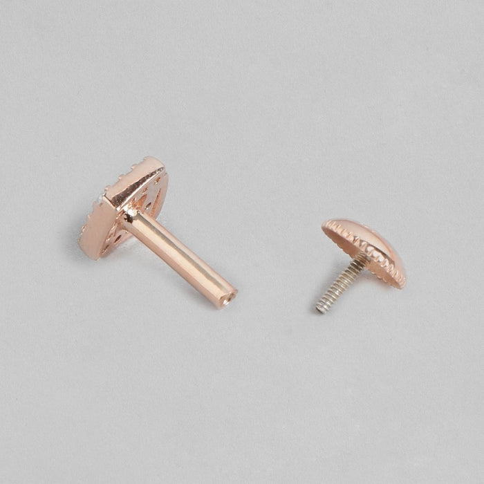Radiant Rose Gold Square Elegance CZ 925 Sterling Silver Earrings