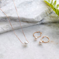 Radiant Rosewater Rose Gold-Plated 925 Sterling Silver Jewelry Set with Freshwater Pearls