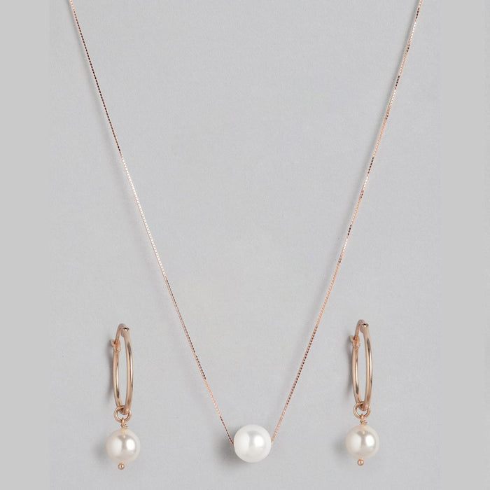 Radiant Rosewater Rose Gold-Plated 925 Sterling Silver Jewelry Set with Freshwater Pearls