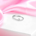 Radiant Simplicity 925 Sterling Silver Female Ring with Cubic Zirconia (Adjustable)