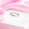 Radiant Simplicity Rhodium-Plated 925 Sterling Silver Plain Ring (Adjustable)