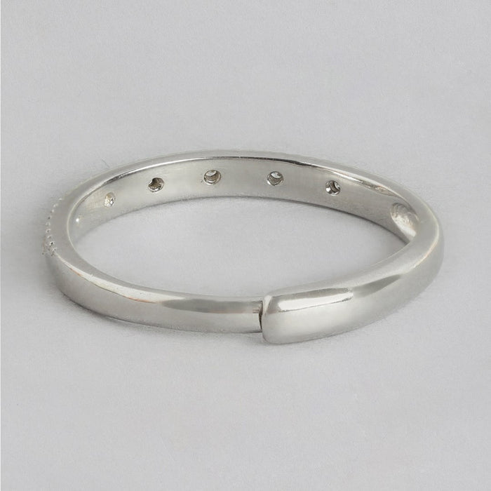 Radiant Sparkle 925 Sterling Silver Adjustable Ring with Cubic Zirconia (Adjustable)