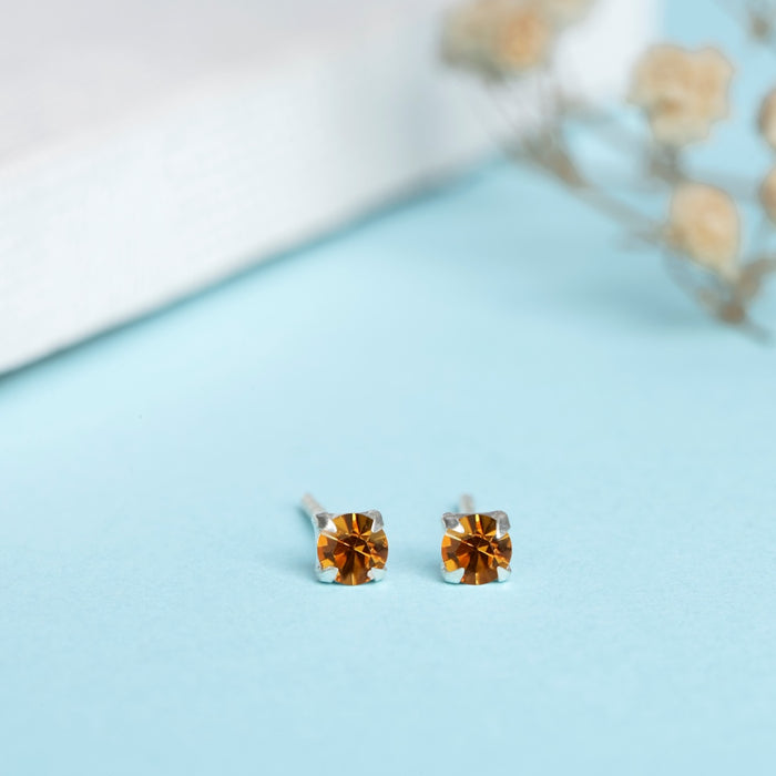 Radiant Sparkle Rhodium-Plated 925 Sterling Silver Stud Earrings