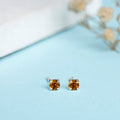 Radiant Sparkle Rhodium-Plated 925 Sterling Silver Stud Earrings