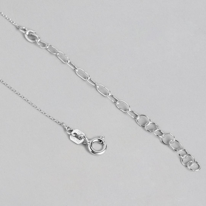 Radiant Sparks CZ Rhodium Plated 925 Sterling Silver Necklace with Chain