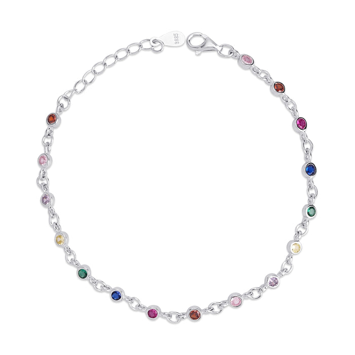 Radiant Spectrum Rhodium Plated 925 Sterling Silver Bracelet