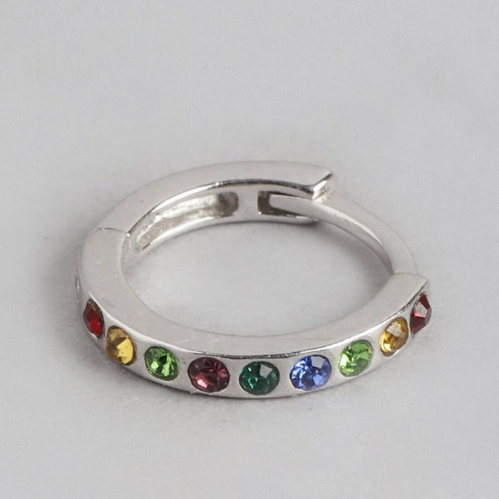 Radiant Splendor Rhodium-Plated 925 Sterling Silver Piercing Nosepin