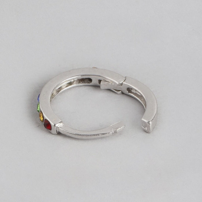 Radiant Splendor Rhodium-Plated 925 Sterling Silver Piercing Nosepin