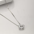 Radiant Square 925 Sterling Silver Rhodium Plated Pendant