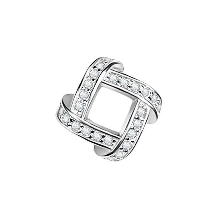 Radiant Square 925 Sterling Silver Rhodium Plated Pendant