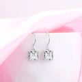 Radiant Square Brilliance Rhodium-Plated CZ 925 Sterling Silver Earrings