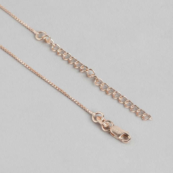 Radiant Square Brilliance Rose Gold-Plated 925 CZ Sterling Silver Pendant with Chain