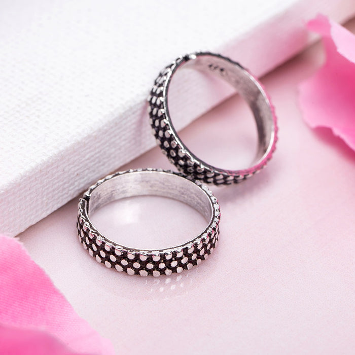 Radiant Steps Rhodium Plated 925 Silver Toe Rings (Adjustable)