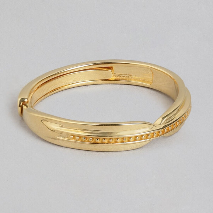 Radiant Sunburst Gold-Plated 925 Sterling Silver Adjustable Ring for Him (Adjustable)