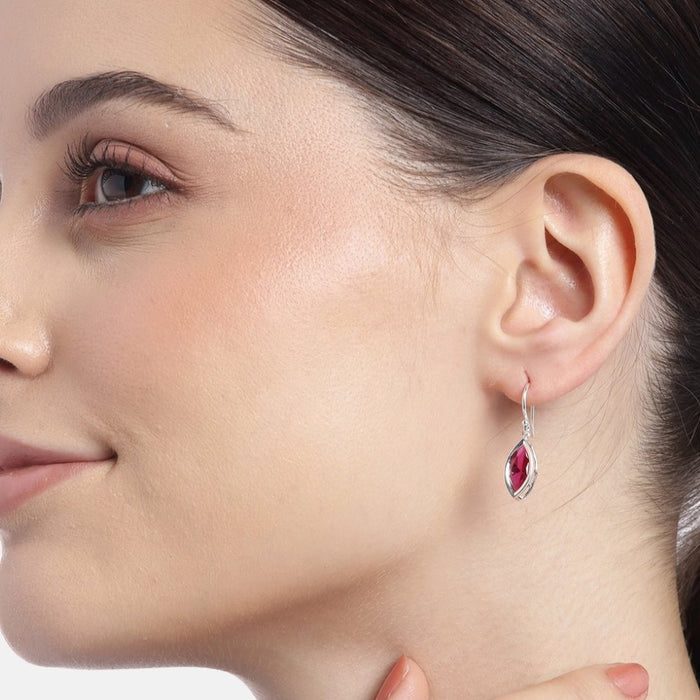 Radiant Teardrop Elegance Rhodium-Plated CZ 925 Sterling Silver Earrings