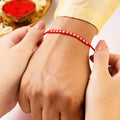 Radiant Thread of Love Rhodium Plated Silver Beads Rakhi (Zavya Signature)