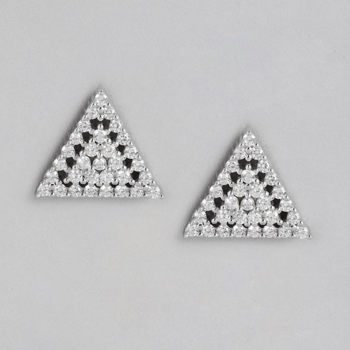 Radiant Triangle Enigma Rhodium-Plated CZ 925 Sterling Silver Jewelry Set