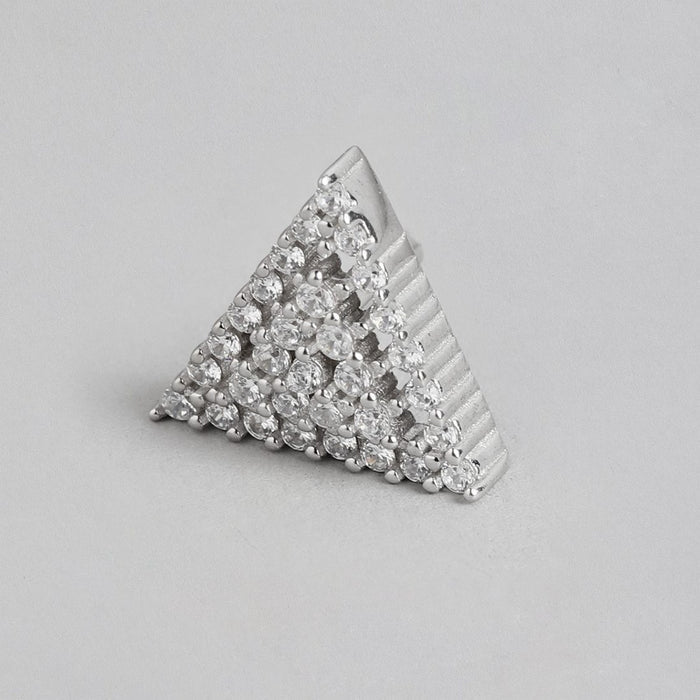 Radiant Triangle Enigma Rhodium-Plated CZ 925 Sterling Silver Jewelry Set