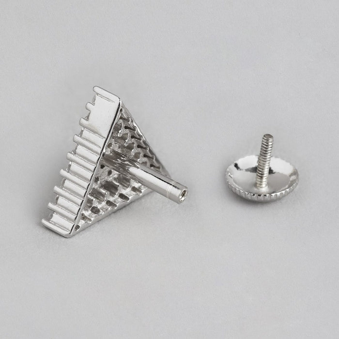 Radiant Triangle Enigma Rhodium-Plated CZ 925 Sterling Silver Jewelry Set