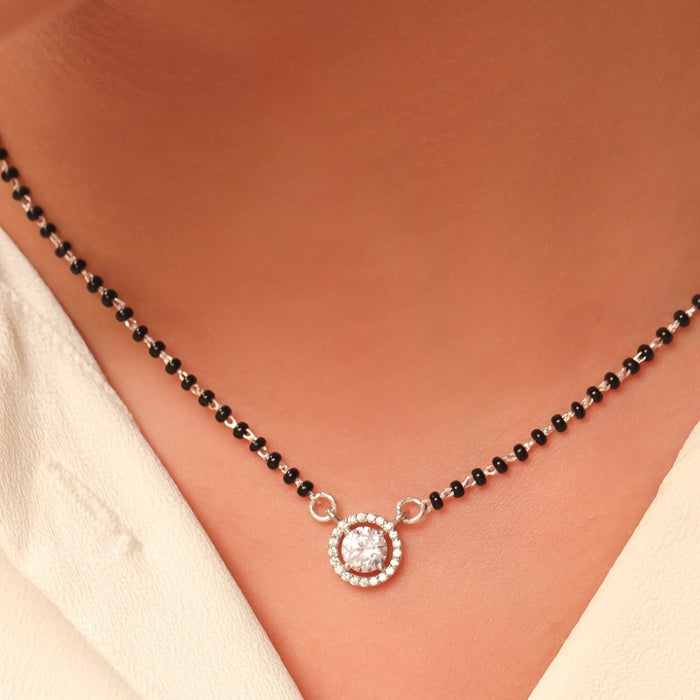 Radiant Union 925 Sterling Silver Rhodium-Plated Mangalsutra