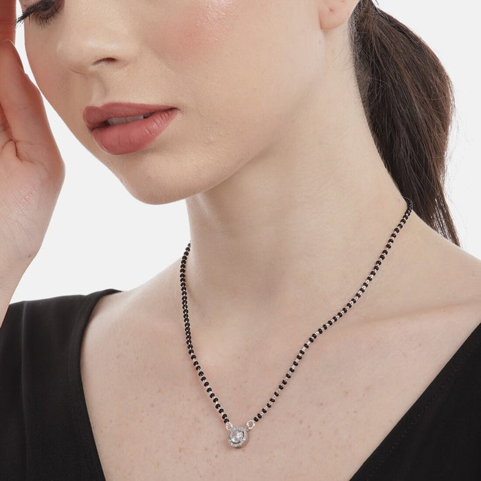 Radiant Union 925 Sterling Silver Rhodium-Plated Mangalsutra