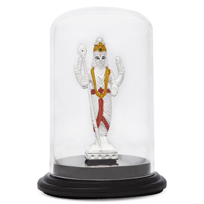 Radiant Valor Rhodium-Plated 999 Silver Murugan Idol