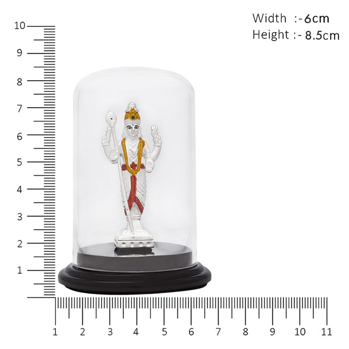 Radiant Valor Rhodium-Plated 999 Silver Murugan Idol