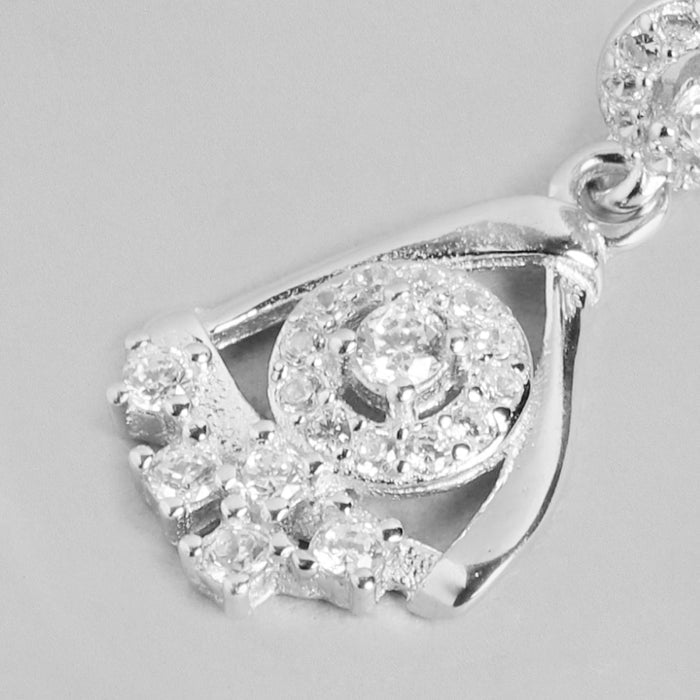 Radiant Zirconia Elegance Rhodium-Plated 925 Sterling Silver Earrings