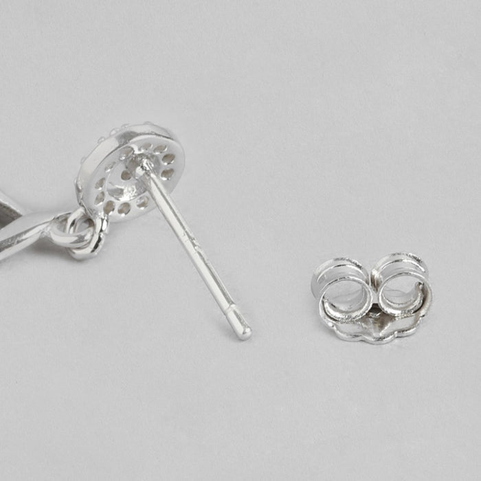 Radiant Zirconia Elegance Rhodium-Plated 925 Sterling Silver Earrings