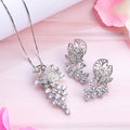 Radiant Zirconia Elegance Rhodium-Plated 925 Sterling Silver Jewelry Set