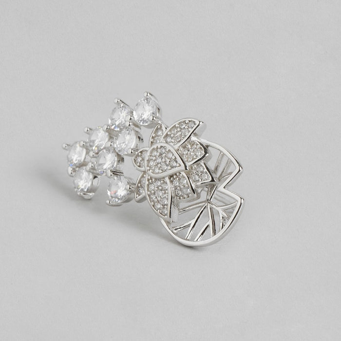 Radiant Zirconia Elegance Rhodium-Plated 925 Sterling Silver Jewelry Set