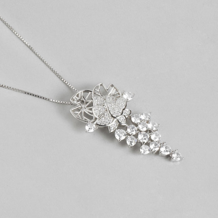 Radiant Zirconia Elegance Rhodium-Plated 925 Sterling Silver Jewelry Set