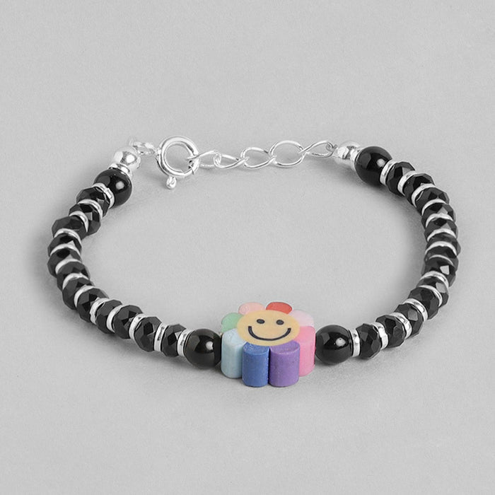 Rainbow Flower Smiley 925 Sterling Silver Kids Bracelet (Age : 0-3 Years)