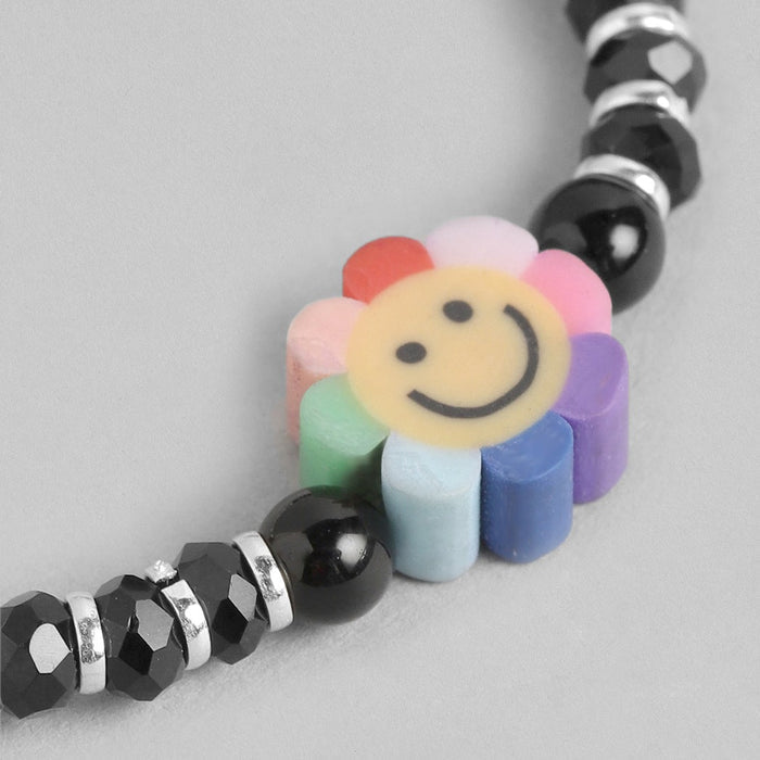 Rainbow Flower Smiley 925 Sterling Silver Kids Bracelet (Age : 0-3 Years)