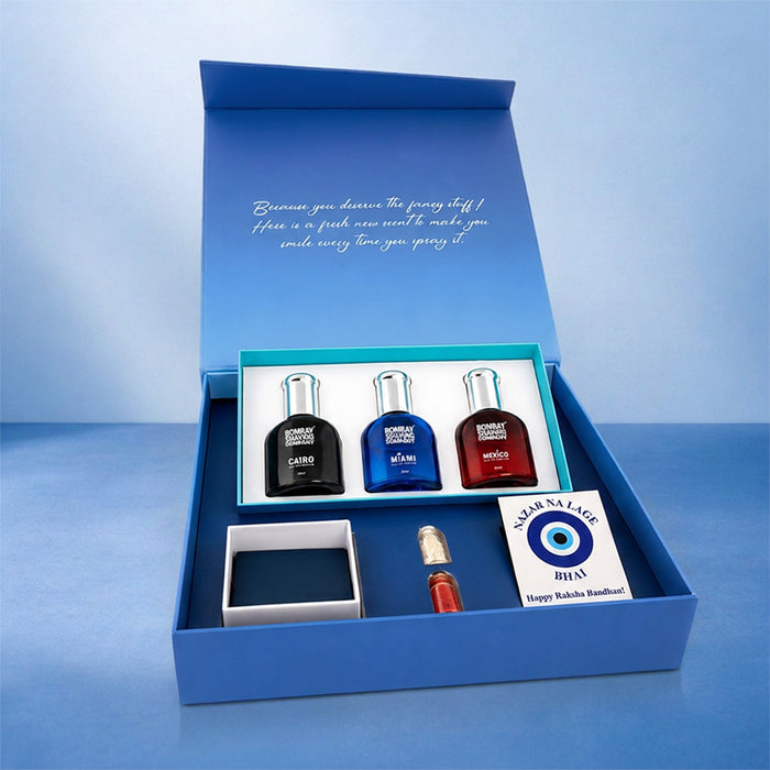 Rakhi Zavya x Bombay Shaving Perfume Gift Hamper for brother (Hamper Only)