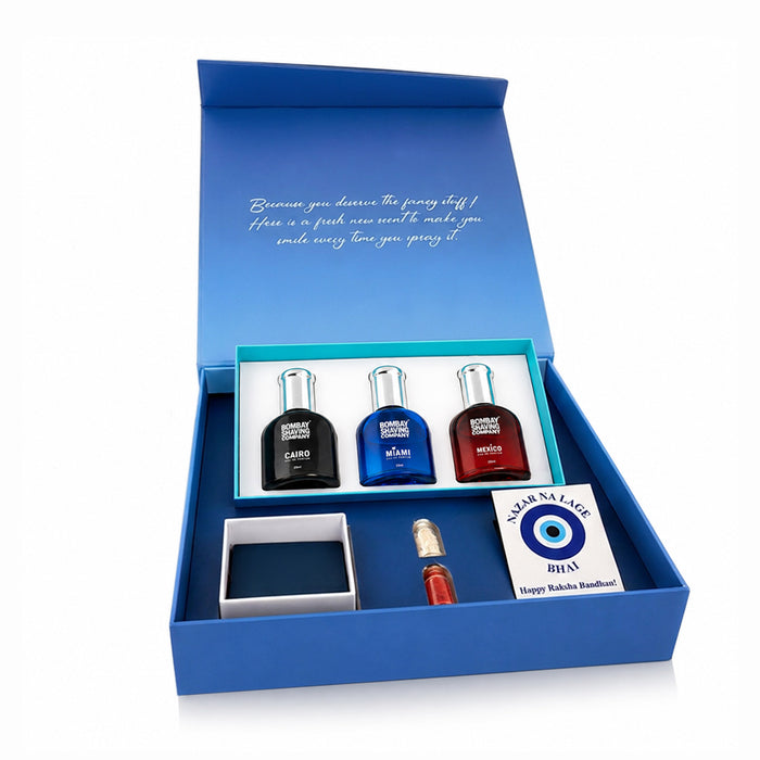 Rakhi Zavya x Bombay Shaving Perfume Gift Hamper for brother (Hamper Only)
